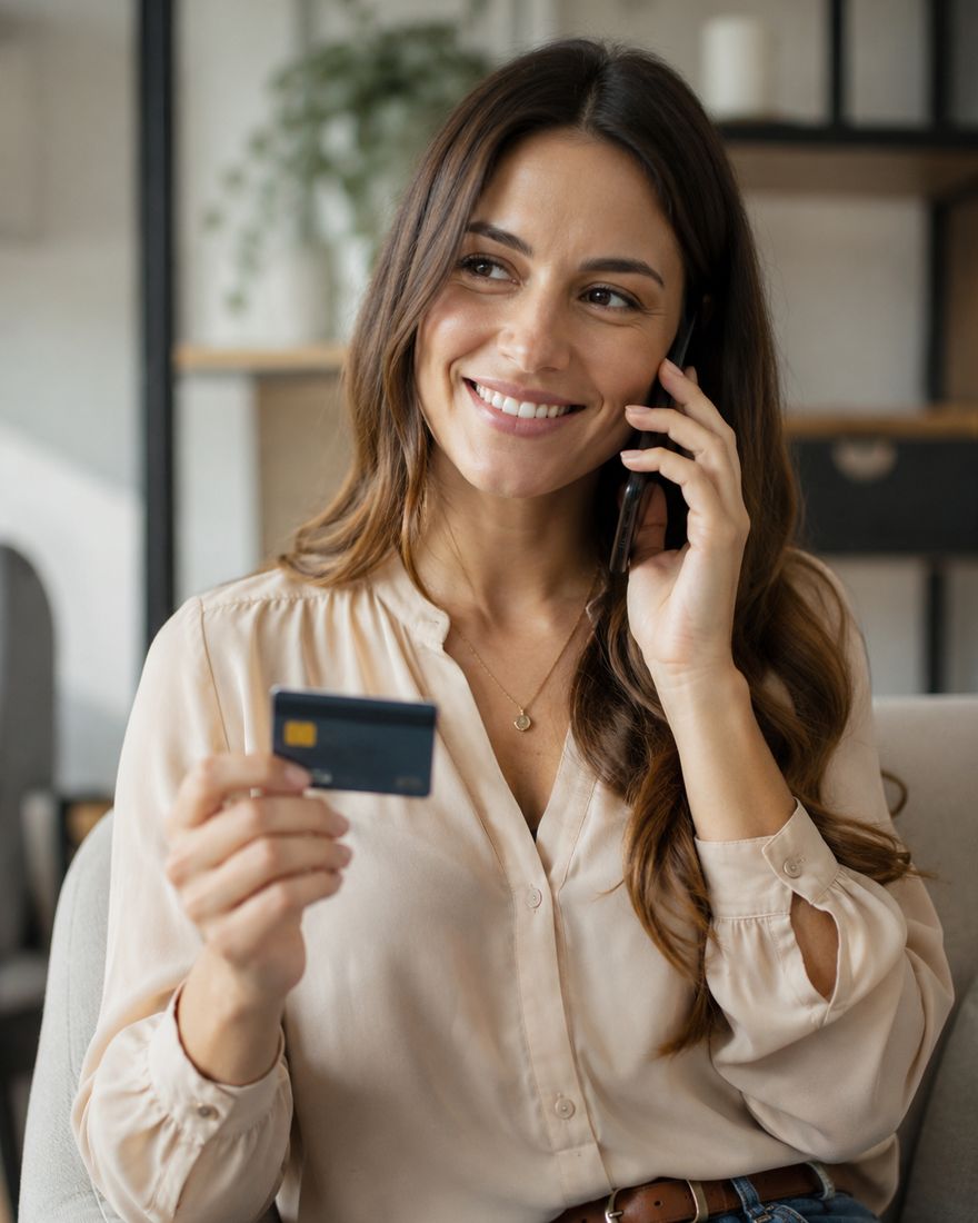 Customer paying by card on Encoded’s automated phone line